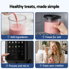 Devanti 10-in-1 Ice Cream Maker Slushie Machine Homemade Gelato Sorbet Smart Portion Control Custom Mix-Ins