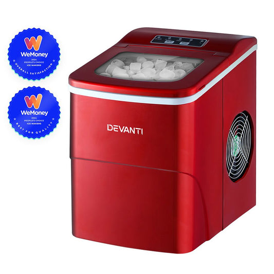 Devanti 12kg Ice Maker Machine Red