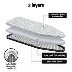 Artiss Foldable Ironing Board with Iron Rest Ironing Board for Laundry Room Arrow