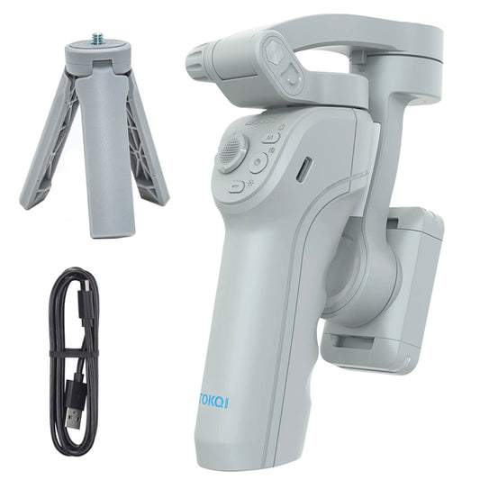 Portable Mobile Intelligent Gimbal 3 Axis Handheld Foldable and Rechargeable Smartphone Stabilizer 8 Modes with Tripod for Video Recording Face Tracking