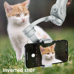 Portable Mobile Intelligent Gimbal 3 Axis Handheld Foldable and Rechargeable Smartphone Stabilizer 8 Modes with Tripod for Video Recording Face Tracking