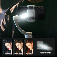 Portable Mobile Intelligent Gimbal 3 Axis Handheld Foldable and Rechargeable Smartphone Stabilizer 8 Modes with Tripod for Video Recording Face Tracking