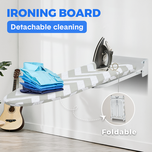 Wall Mounted Foldable Ironing Board 90 Degree Foldable Swivel Folding Iron Board 92X31cm with Removable Cover Home Apartment Laundry Space Saving