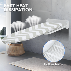 Wall Mounted Foldable Ironing Board 90 Degree Foldable Swivel Folding Iron Board 92X31cm with Removable Cover Home Apartment Laundry Space Saving