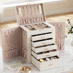 Embellir Jewellery Box 6 Layer Organiser Large Display Case Storage