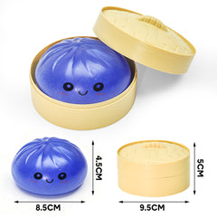 Blue Dumpling Squeeze Toy Squishy Bun Mystery Box Glitter Fidget Sensory TPR Stress Ball for Adults Kids Teens Party Travel Holiday Birthday Gift 95x50mm
