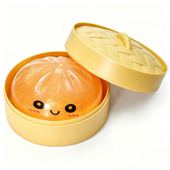 Gold Dumpling Squeeze Toy Squishy Bun Mystery Box Glitter Fidget Sensory TPR Stress Ball for Adults Kids Teens Party Travel Holiday Birthday Gift 95x50mm