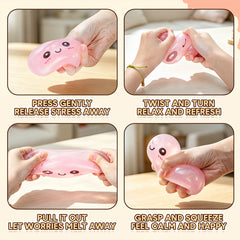 Pink Dumpling Squeeze Toy Squishy Bun Mystery Box Glitter Fidget Sensory TPR Stress Ball for Adults Kids Teens Party Travel Holiday Birthday Gift 95x50mm