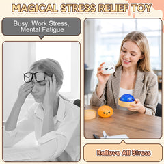 White Dumpling Squeeze Toy Squishy Bun Mystery Box Glitter Fidget Sensory TPR Stress Ball for Adults Kids Teens Party Travel Holiday Birthday Gift 95x50mm