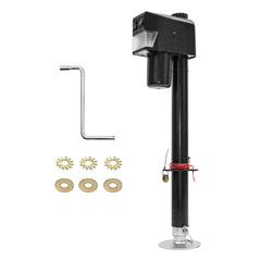 Electric A Frame Trailer Jack LED Light Power Tongue Jack Weight Capacity 3500 lbs 9Inch to 32Inch with Manual Crank Handle for RV Trailer Camper