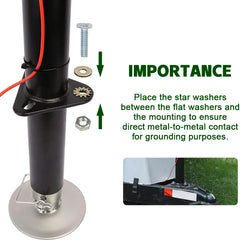 Electric A Frame Trailer Jack LED Light Power Tongue Jack Weight Capacity 3500 lbs 9Inch to 32Inch with Manual Crank Handle for RV Trailer Camper