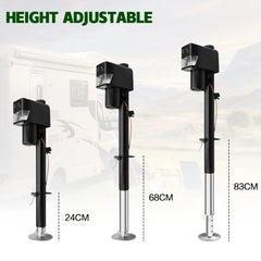 Electric A Frame Trailer Jack LED Light Power Tongue Jack Weight Capacity 3500 lbs 9Inch to 32Inch with Manual Crank Handle for RV Trailer Camper