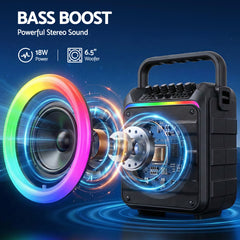 Alpha Portable Karaoke Machine with 2 Wireless Microphones Bluetooth 5.3