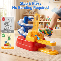 Keezi Kids Golf Toy Set with 20 Balls & 3 Adjustable Clubs, Foot Pedal Ball Launcher Portable Training Toy, Indoor Outdoor Backyard Sports Game for Ages 3-8