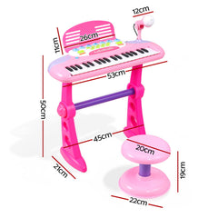 Keezi Kids Piano Keyboard 37 Keys Electronic Musical Instrument Set w/ Stool Microphone