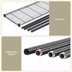 Artiss 4-Tier Kitchen Rack Shelf with Wheels Shelving 152x45x187CM Adjustable Metal Storage Shelves