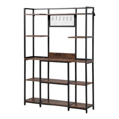 Artiss Kitchen Rack with 6 Hooks Microwave Storage Shelf 120cm x 170cm
