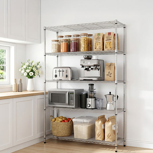 Artiss 5-Tier Kitchen Rack Shelf Shelving 120x45x179CM Adjustable Metal Storage Shelves