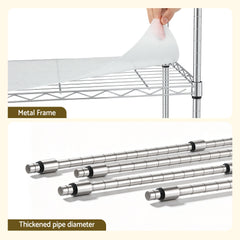 Artiss 5-Tier Kitchen Rack Shelf Shelving Unit 60x35x150CM Adjustable Metal Storage Shelves Silver
