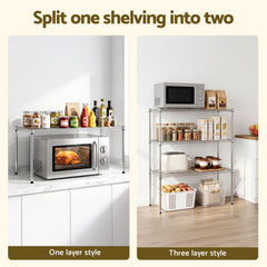 Artiss 5-Tier Kitchen Rack Shelf Shelving 90x35x182CM Adjustable Metal Storage Shelves