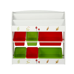 Keezi 3 Tiers Kids Bookshelf Storage Children Bookcase Toy Box Organiser Rack 6 Bins
