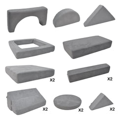 17Pcs Modular Kids Play Sofa Toddler Couch High Density Foam Play Block with Washable Cover Creative Fort Building Playset for Bedroom Playroom Living Room