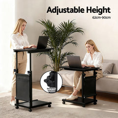 Artiss Laptop Desk Height Adjustable Mobile Workstation Computer Desks 48CM Black