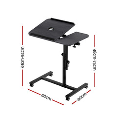 Artiss Laptop Desk Table Fan Cooling Black 60CM