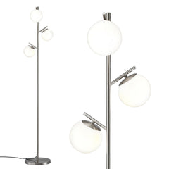 Artiss 3-Light Tree Floor Lamp 165cm Tall Standing Light with Sphere Glass Shades for Modern Homes
