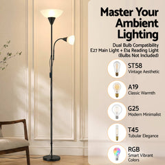 Artiss Floor Lamp Mother and Child Modern Home Living Room Office Reading Black