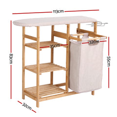Artiss Laundry Basket Hamper with Ironing Board Bamboo