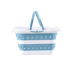 Artiss Laundry Basket Hamper Large Foldable Washing Clothes Storage Organiser Blue