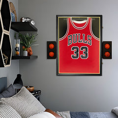 LED Jersey Display Frame with LED Light Sports Shirt Lockable Box Wall Mounted Display Cabinet Shirts Display Showcase Frame with UV Protection