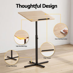Artiss Floor Podium Stand 78-127CM Height Adjustable Portable Laptop Desk