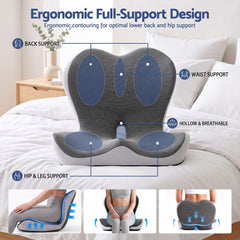 Artiss Ergonomic Seat Cushion with Lumbar Support for Office Chair, Memory Foam Coccyx and Lumbar Support Pad for Car Office Wheelchair Home