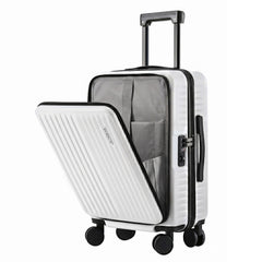 Wanderlite 20" Luggage Suitcase Front Pocket Travel Carry On Dual TSA White