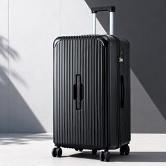 Wanderlite 28" Trunk Luggage Suitcase Travel 5 Wheels Type-C Port TSA Black