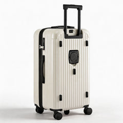Wanderlite 28" Trunk Luggage Suitcase Travel 5 Wheels Type-C Port TSA Smoky White