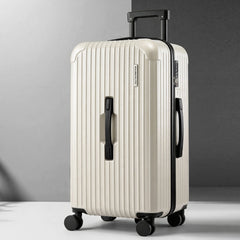 Wanderlite 28" Trunk Luggage Suitcase Travel 5 Wheels Type-C Port TSA Smoky White