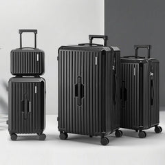 Wanderlite 4pcs Trunk Luggage Suitcase Set Travel Carry On TSA Lock Black