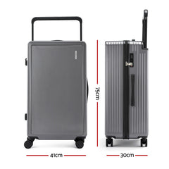 Wanderlite 28" Wide Handle Luggage Suitcase Travel TSA Lock Anthracite Grey