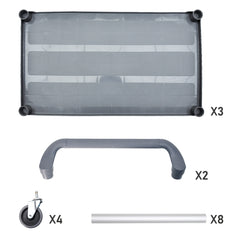 3 Tier Service Cart 1m Length Large Rolling Trolley with Handles and Swivel Wheels for Cafe Restaurant Kitchen Food Serving Catering 120kg Capacity Utility Cart