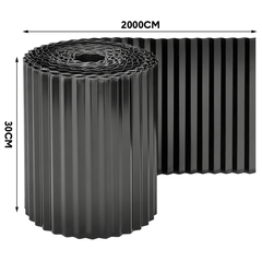 30cmx20m Corrugated Garden Edging Border Flexible Steel Tall Landscape Edging for Flower Raised Bed Lawn Yard Paver Weather Resistant Divider Black