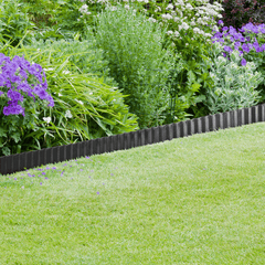 30cmx20m Corrugated Garden Edging Border Flexible Steel Tall Landscape Edging for Flower Raised Bed Lawn Yard Paver Weather Resistant Divider Black