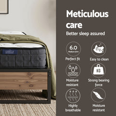 Giselle Double Mattress 16cm and Artiss Metal Bed Frame Set for Guest Rooms Studios