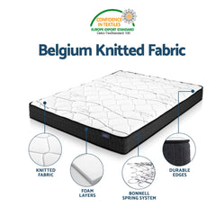 Giselle Double Mattress 16cm and Artiss Metal Bed Frame Set for Guest Rooms Studios