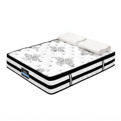 Giselle Queen 34cm 5-Zone Euro Top Pocket Spring Mattress with 2 Natural Latex Contour Pillows