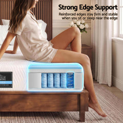 Giselle 25cm Queen Hybrid Mattress Soft Knitted Fabric Edge Support Gel Foam