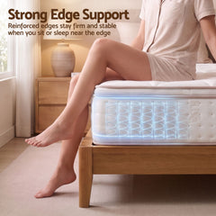 Giselle 30cm King Spring Mattress Tencel Cover 5-Zone Firm Back Support