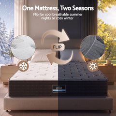 Giselle Double Reversible Spring Mattress Cashmere Cover Gel Foam Firm 35cm